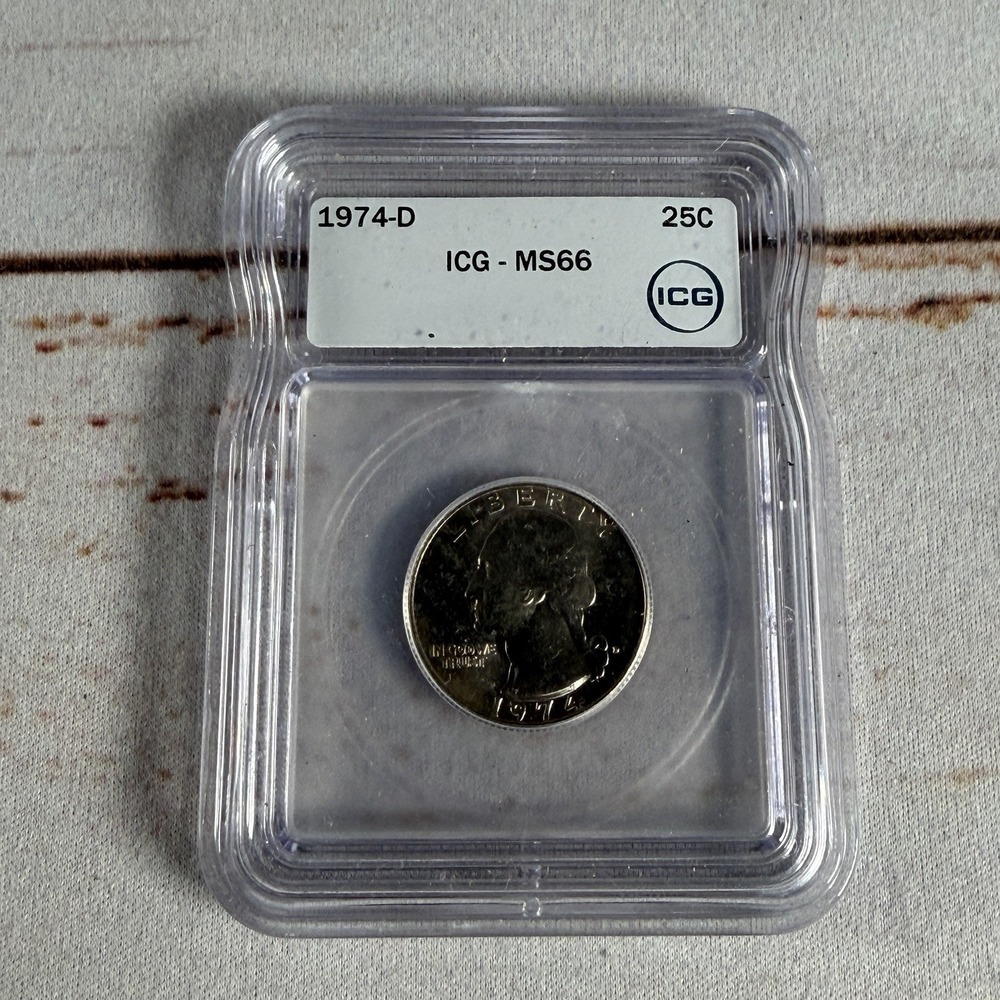1974-D Washington Quarter MS66 ICG Graded Brilliant Uncirculated Clad Coin